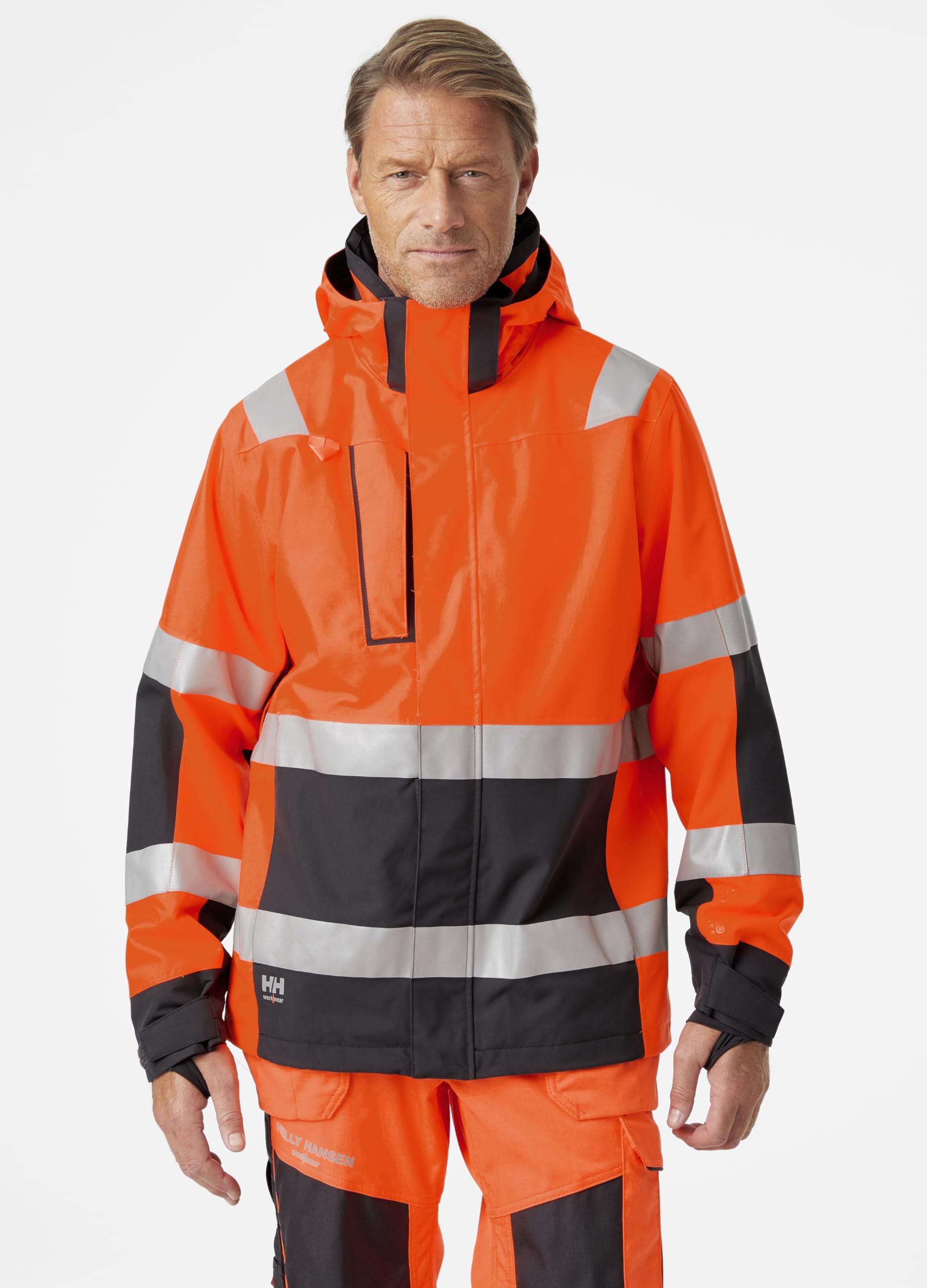 Helly-Hansen Herren Arbeitskleidung Alna 2.0 Shell Jacke - Wasserdicht, winddicht, atmungsaktiv, Sicherheitsjacke mit hoher Sichtbarkeit