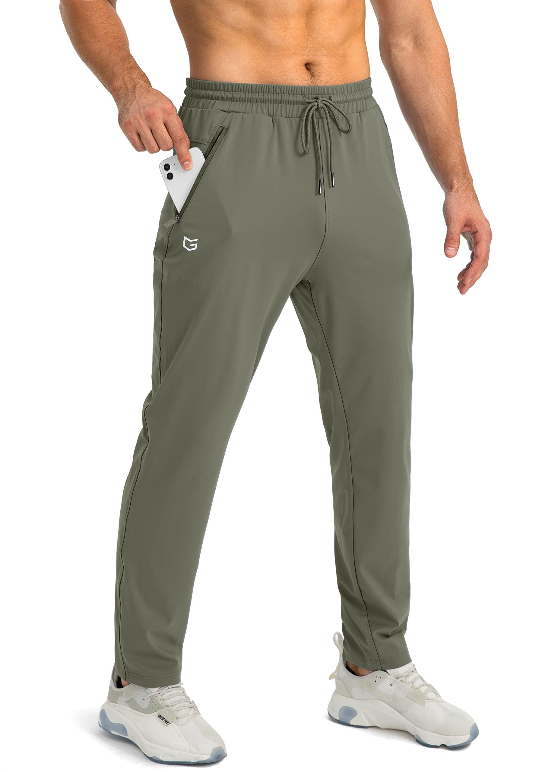 G Gradual Men's Sweatpants with Zipper Pockets Tapered Joggers for Men Athletic Pants for Workout, Jogging, Running