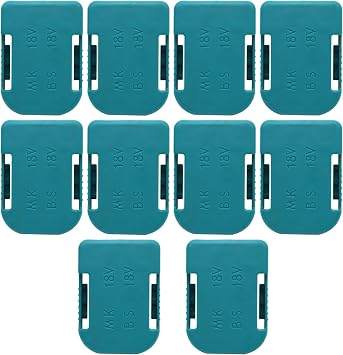 10 Pack Battery Holder Compatible with Makita & Bosch 18V Battery Belt Clip Holders Wall Mount Dock Holder Battery Wall Rack Fixing Devices with Screws for Wall, Garage, Workshop