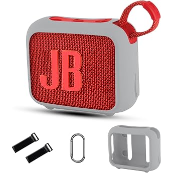 Case for JBL Go 4 Bluetooth Speaker daunke Soft Silicone Protective Case Skin-Friendly Case Full Protection with Fixed Straps Grey