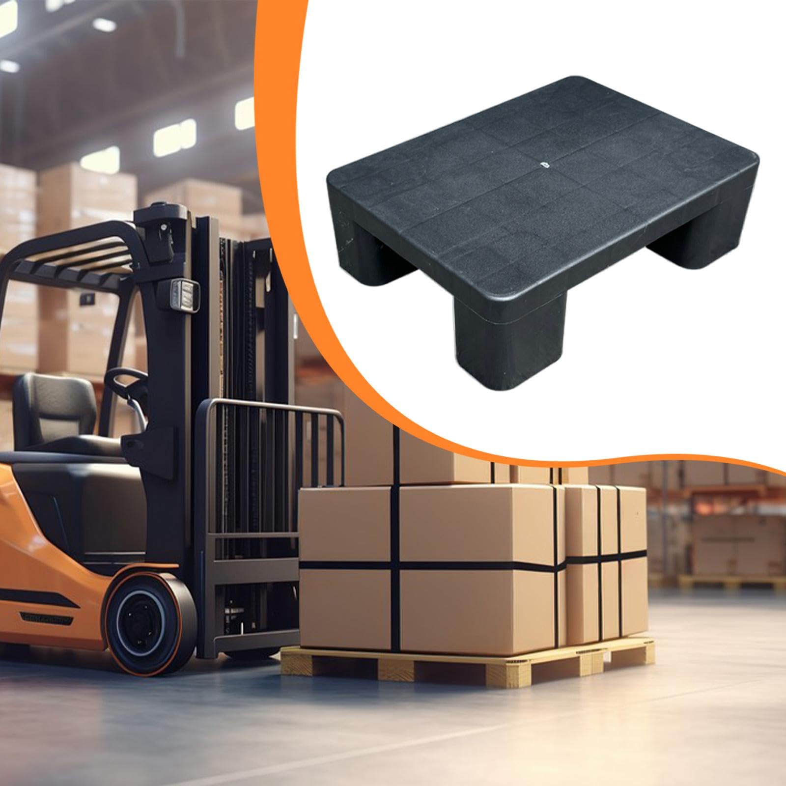 Palette de Stockage Marchandise, Plateau de Palette, Résistant à l'eau Palettes Entrepôt, Tapis de Rangement pour Plancher Sec, Palette de Sous-Sol pour Transport de Meubles Garage, Logistique, Noir
