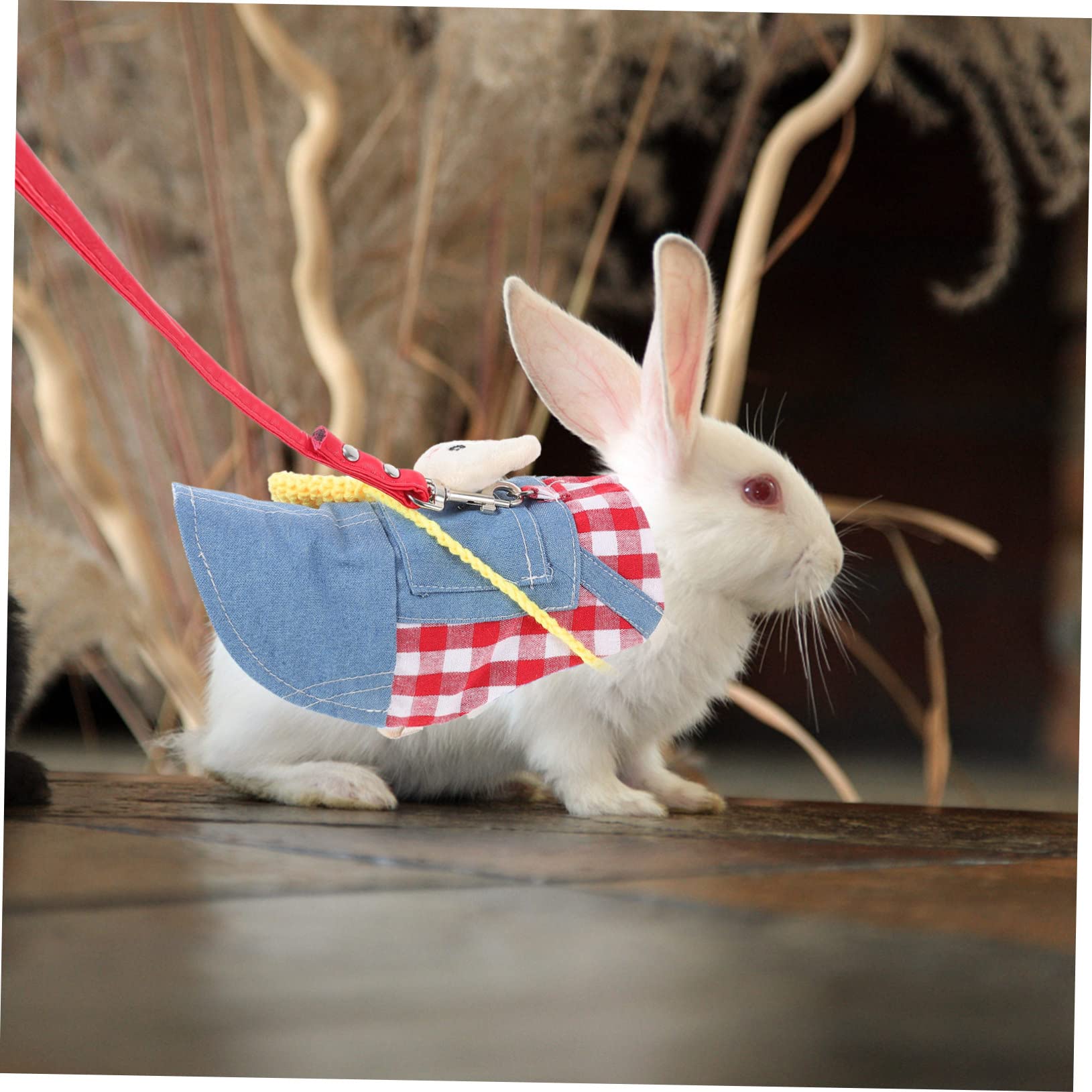 POPETPOP 3sets Abbigliamento Decorativo Per Coniglio Con Guinzaglio e Design Rete Comodo e Facile Da Indossare Per Piccoli Animali Adatto Per Passeggiate All Aperto e Attività Quotidiane