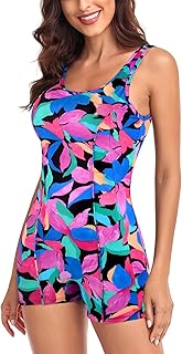 Ocean Blues Women's Boyshort Swimsuit with Built-in Bra Active One Piece Bathing Suit Modest Athletic Swimwear Price In India