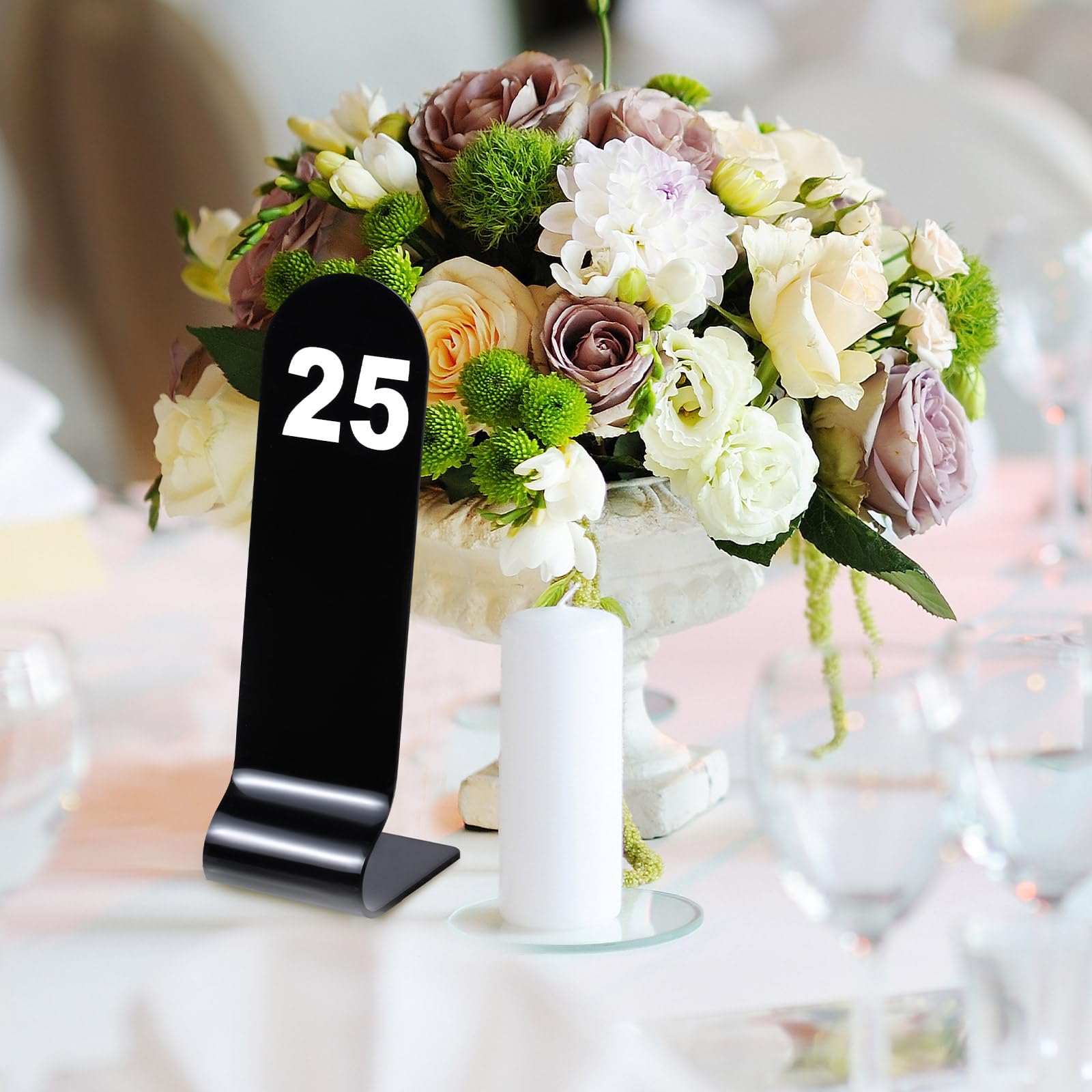 Numéros de table de 1 à 30 numéros de commande de restaurant double face en acrylique pour mariage, restaurant, café, fête, banquet (noir)