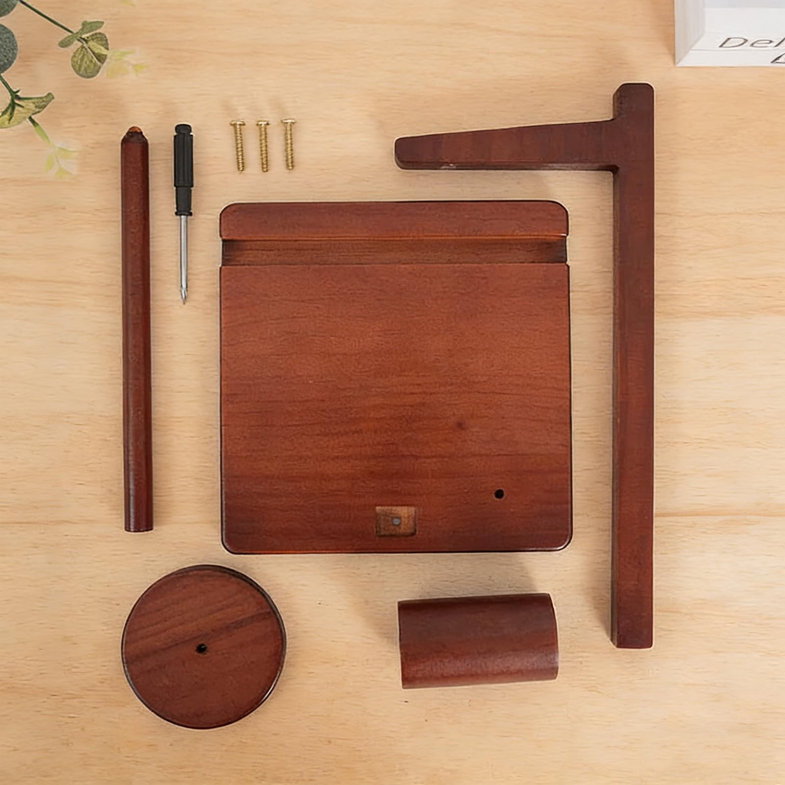 Soporte para hilo de ganchillo, de madera de nogal, para ganchillo y tejer, con soporte para teléfono y almacenamiento de ganchillo, soporte para bolas de hilo para amantes del ganchillo