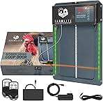 FarmLite Automatic Chicken Coop Door Opener | Non-Battery Powered Automatic Chicken Door | Automatic Coop Door with Timer, Light Sensor and Remote Controls | USA Brand