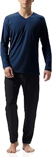 Men's Cotton or Flannel Sleepwear Loungewear Top & Bottom Pajama Set Long Sleeve PJs