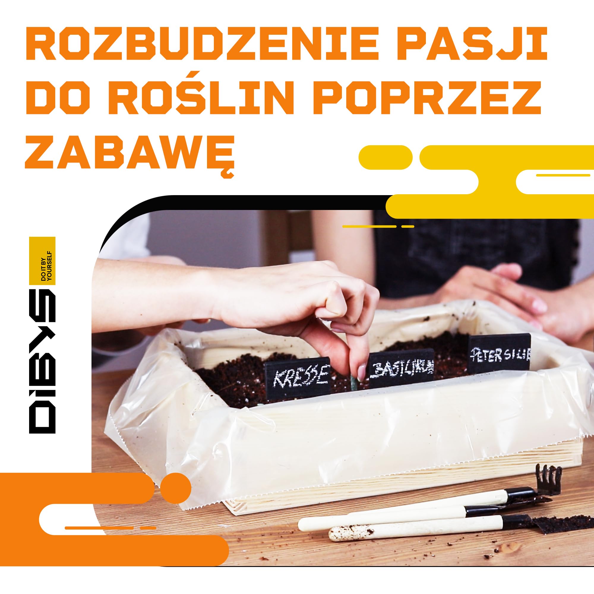 DIBYS Zestaw do Uprawy dla Dzieci | Kompletny Zestaw Ogrodowy z Nasionami Kwiatów, Drewnianymi Narzędziami, Ziemią, Farbami i Skrzynką do Malowania | Kreatywny Pomysł na Prezent | Zestaw Roślin