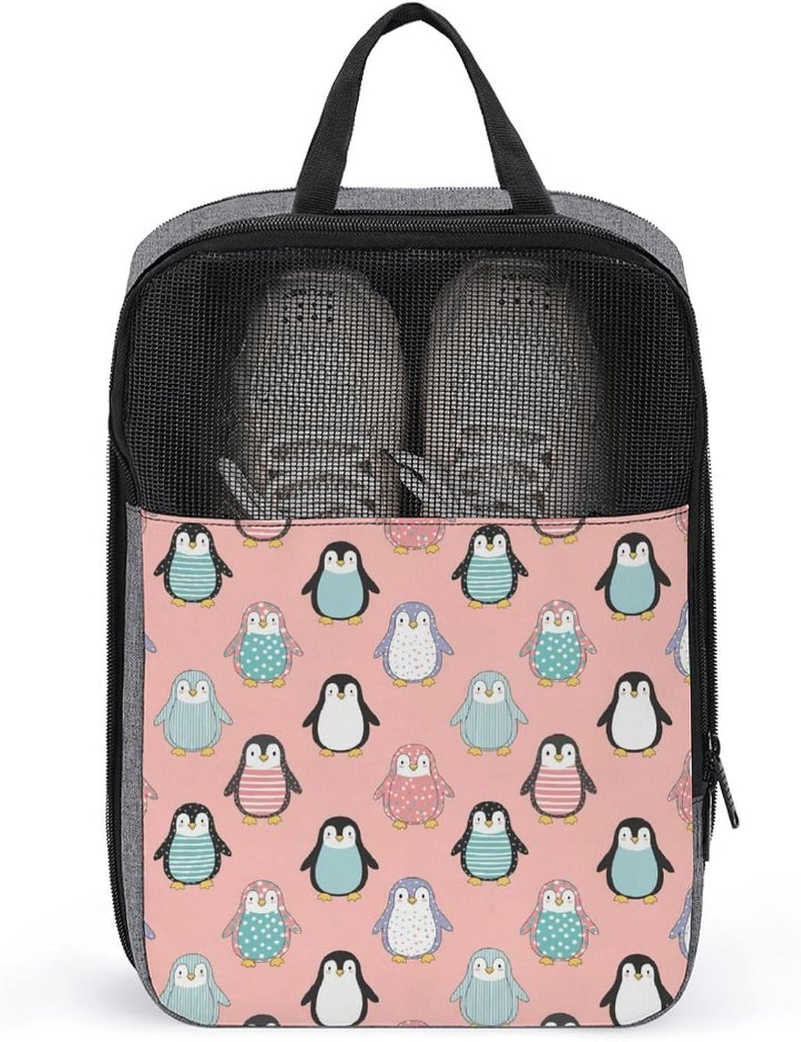 Travel Cartoon Penguin Shoe Bags for Men Women