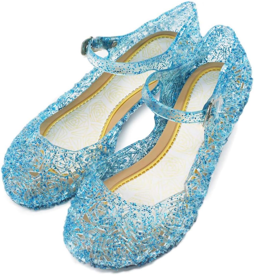 CQDYBlue Girl’s Princess Shoes Cinderella Elsa Frozen Toddler Cosplay Dancing Show Shoes(Toddler/Little Kid)