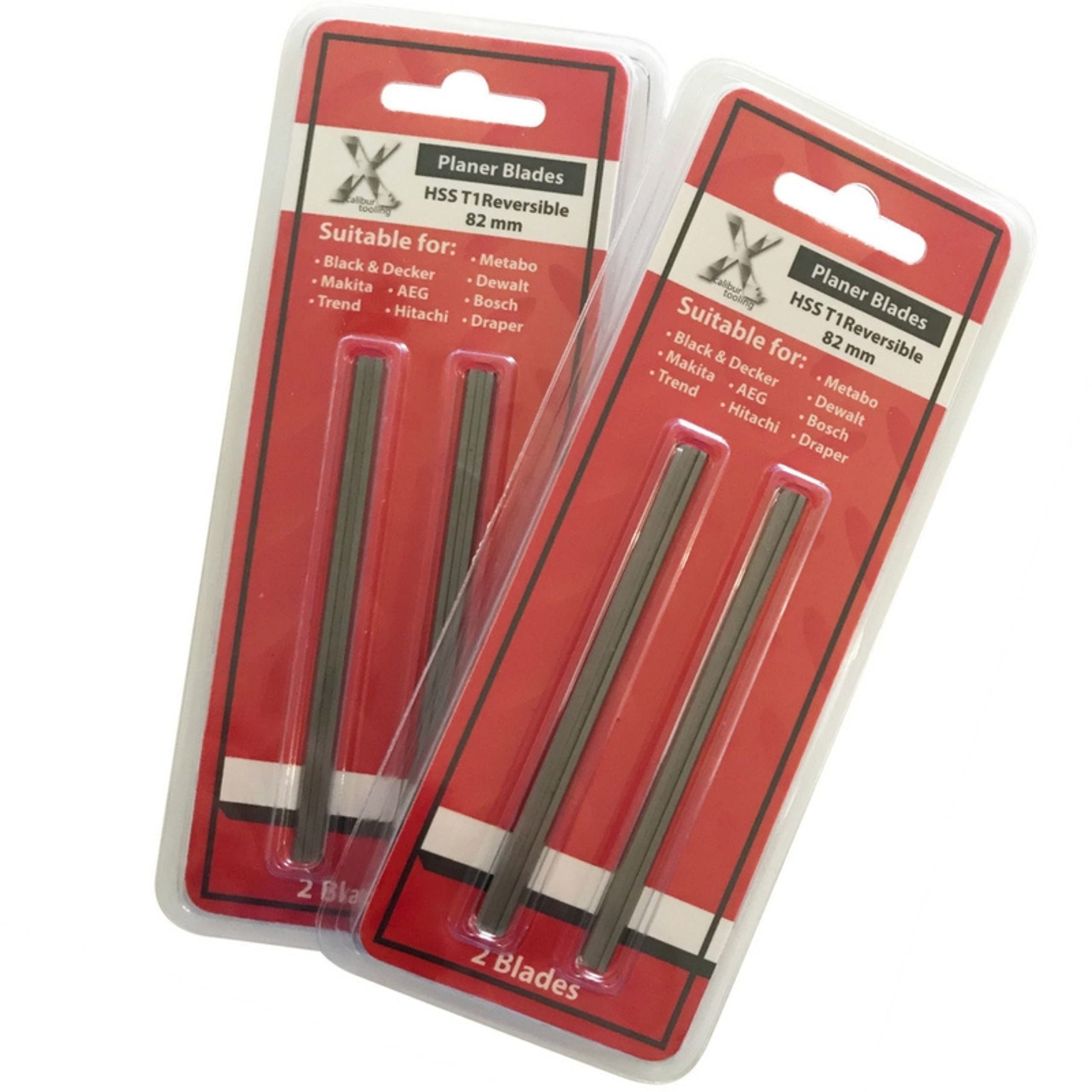 Xcalibur Tooling Grey 4 X 82Mm Planer Blades 82Mm Electric Planer Blades For Bosch, Dewalt, Makita, Ferm, Hitachi, Holz-Her, Jcb, Mafell, Peugeot, Ryobi, Skil