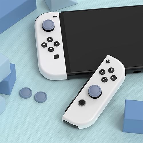 Vista 125 de eXtremeRate PlayVital - Tapas para joystick Switch Lite, tapa analógica de silicona para empuñaduras de pulgar OLED Joycon - Gris claro