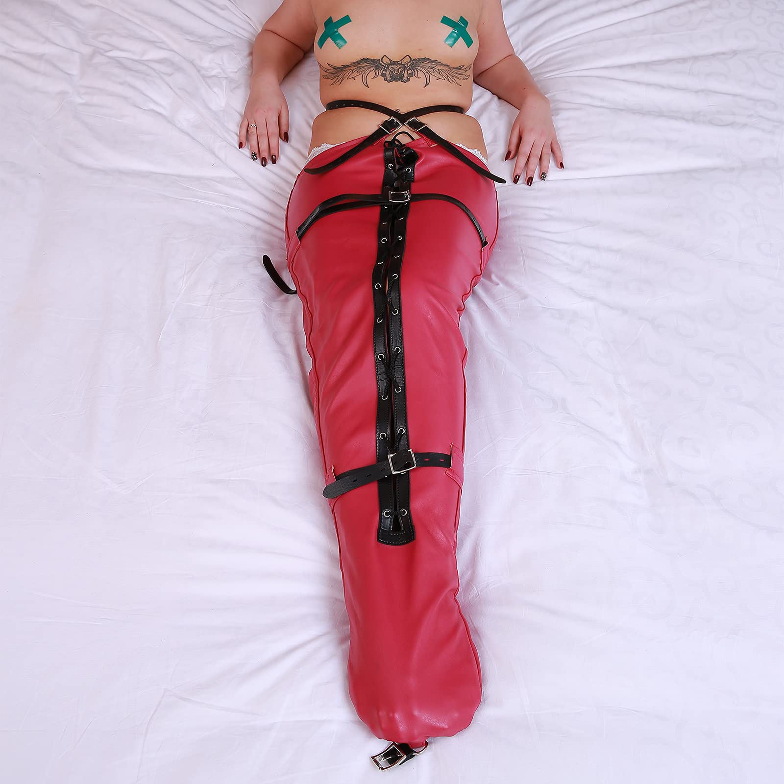 Zwangsjacke SM Bein Bondage Fesseln Set Hochwertiges Leder