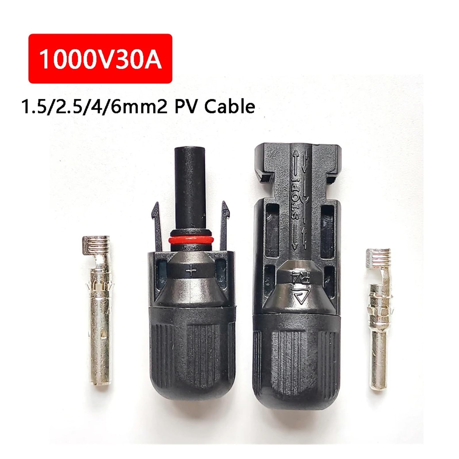 solar stecker 1–50 Paar Solar-DC-Anschlüsse, männlich und weiblich, 30 A, wasserdicht, PV-Anschlüsse for Solarpanel-Kabel 2,5/4/6 mm² und Photovoltaiksysteme(1000v 30A Type 2,50 Pairs)