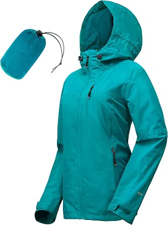 33,000ft Packable Rain Jacket for Women Waterproof Raincoats with Hood