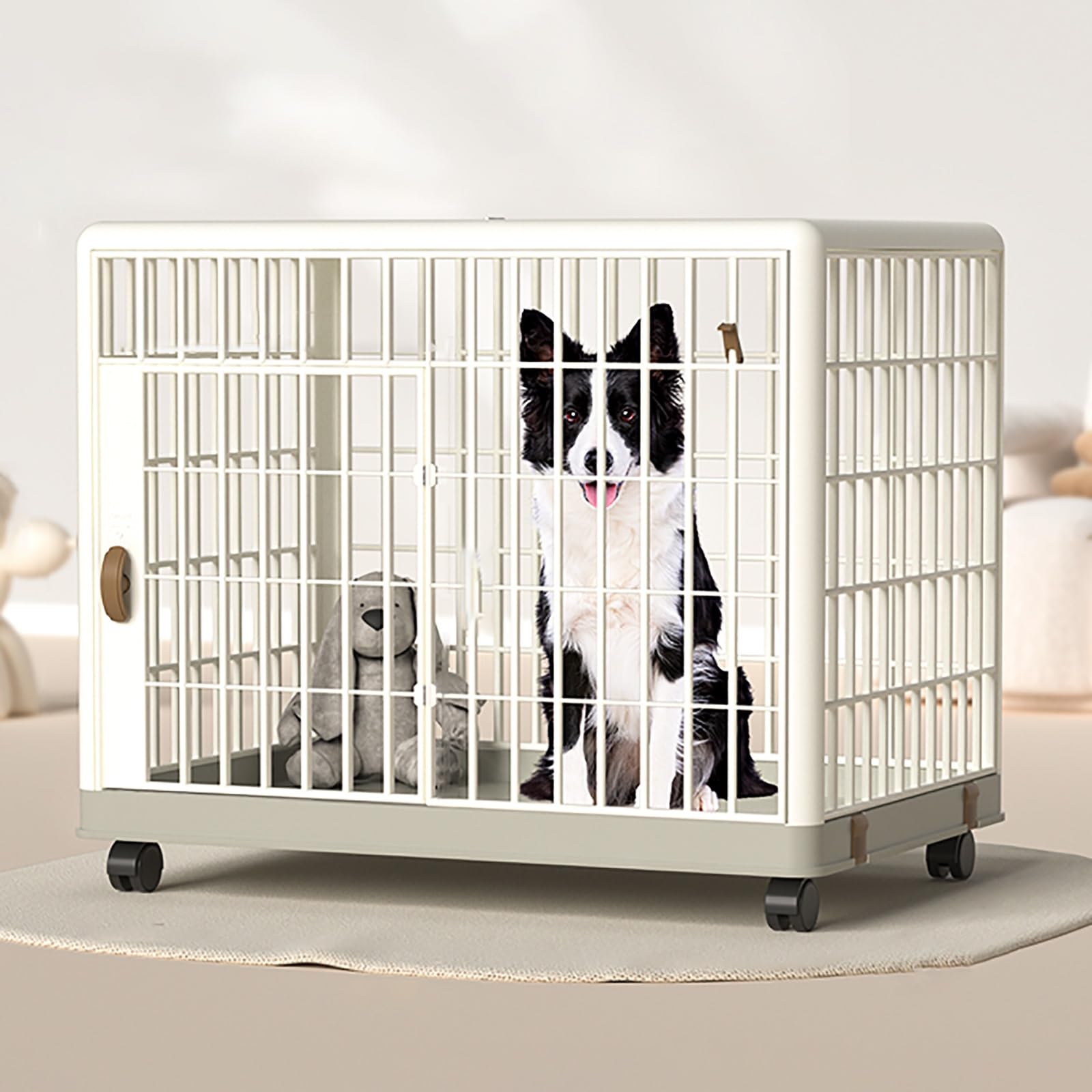 Amazon | 装飾された犬小屋、噛みつきに強い、鍵付きドア付き、屋内犬
