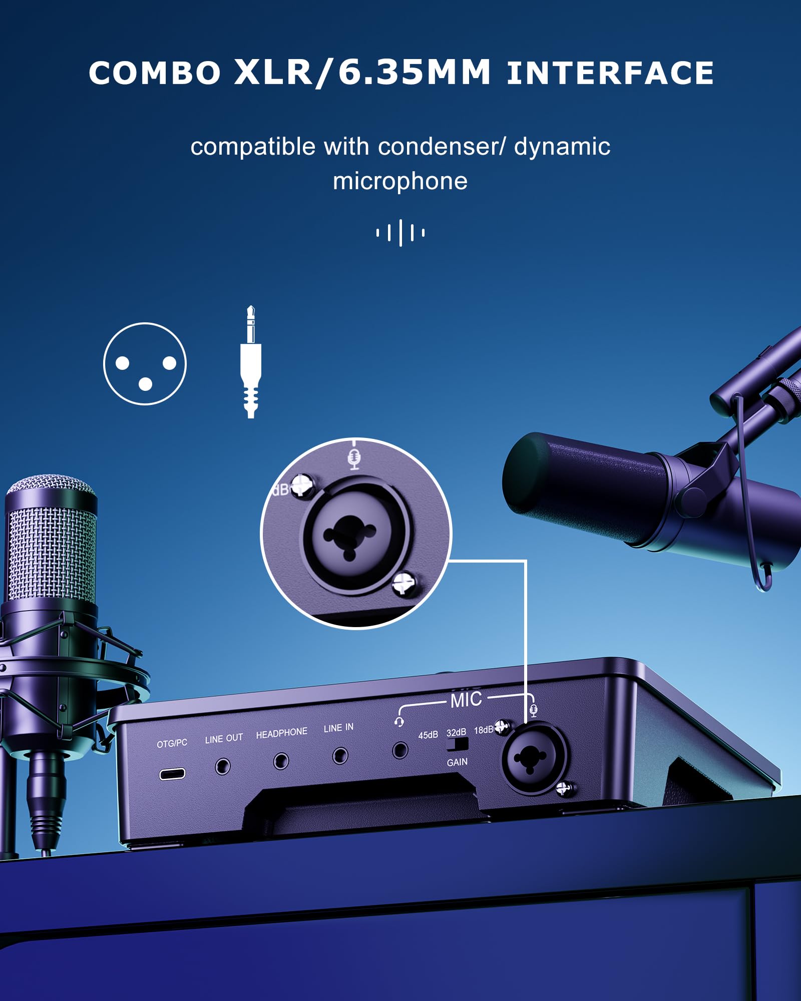 Gaming Sound Board Audio Interface Voice Changer For Pc Ps4