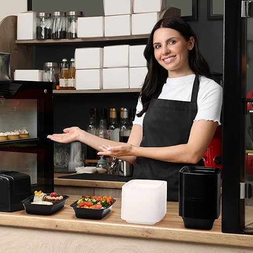 Vista 85 de Glotoch Contenedores reutilizables para preparación de comidas, paquete de 50 recipientes de plástico de 32 onzas con tapas, sin BPA, aptos