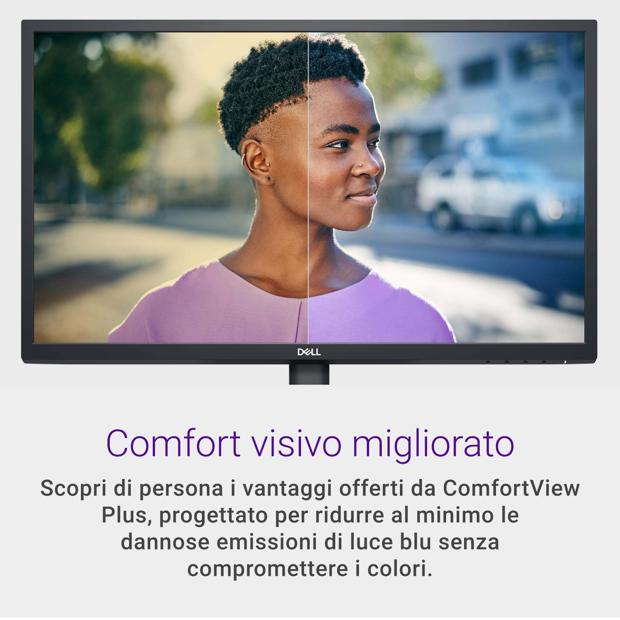 Dell E2425H 24" Full HD (1920x1080) Monitor, 75Hz, VA, 5ms, VESA (100x100mm), DisplayPort, VGA, 3 Anni di Garanzia, Nero