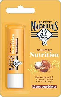 Le Petit Marseillais Soin Lèvres Nutrition Lèvres Desséchées, 4,9 g | Baume à lèvres au beurre de karité, amande douce et ...