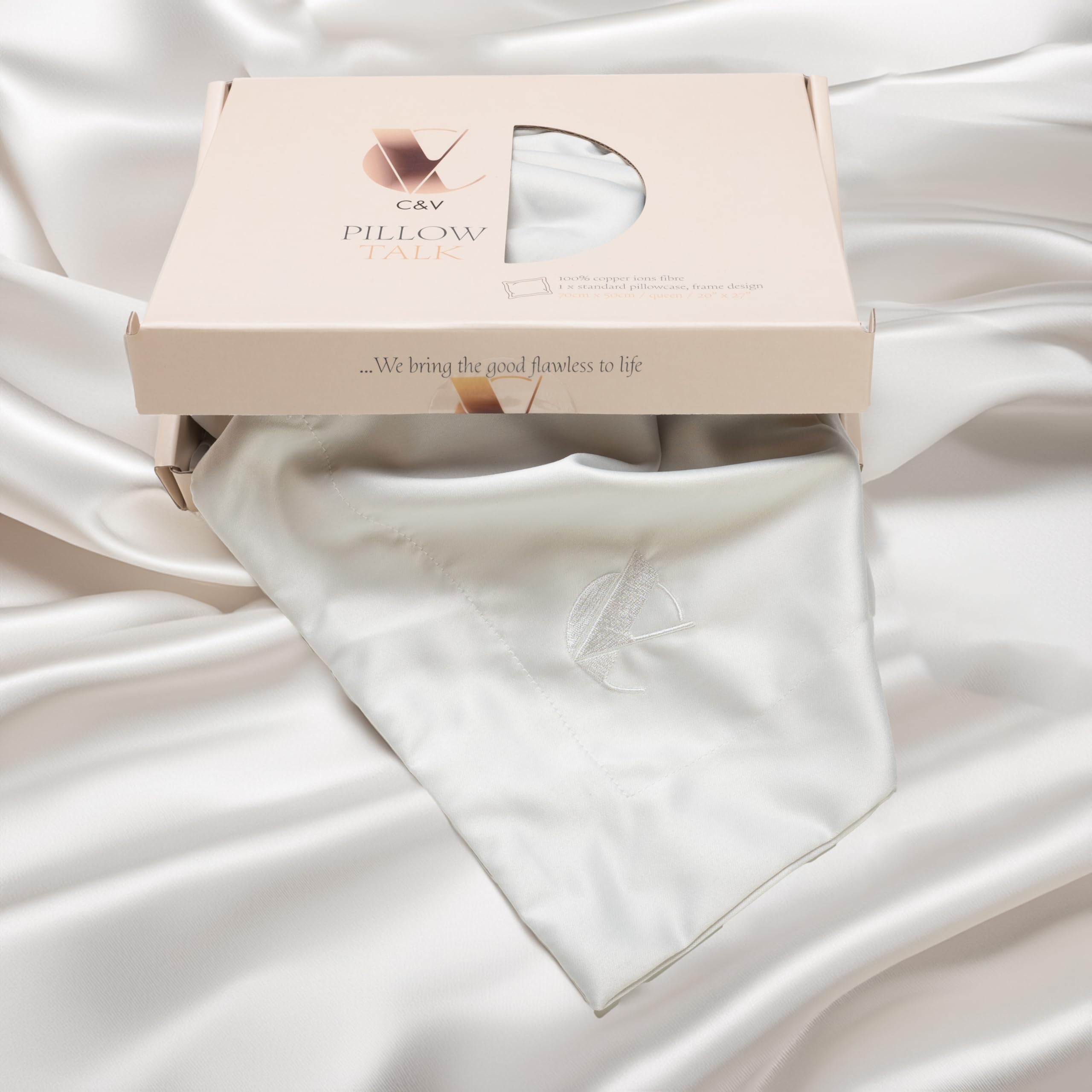 PillowTalk 100% Copper Infused Pillowcase, Frame Edge Pillow Cases (20 x 26 inches), Super Soft, Cosy & Breathable - Image 3