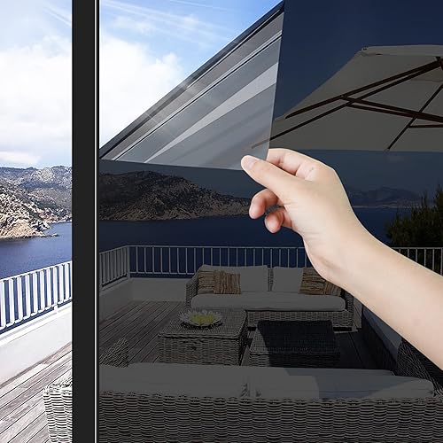 ConCus-T Película gruesa de espejo unidireccional para ventana, con bloqueo solar, película de tinte para ventana reflectante para el hogar,