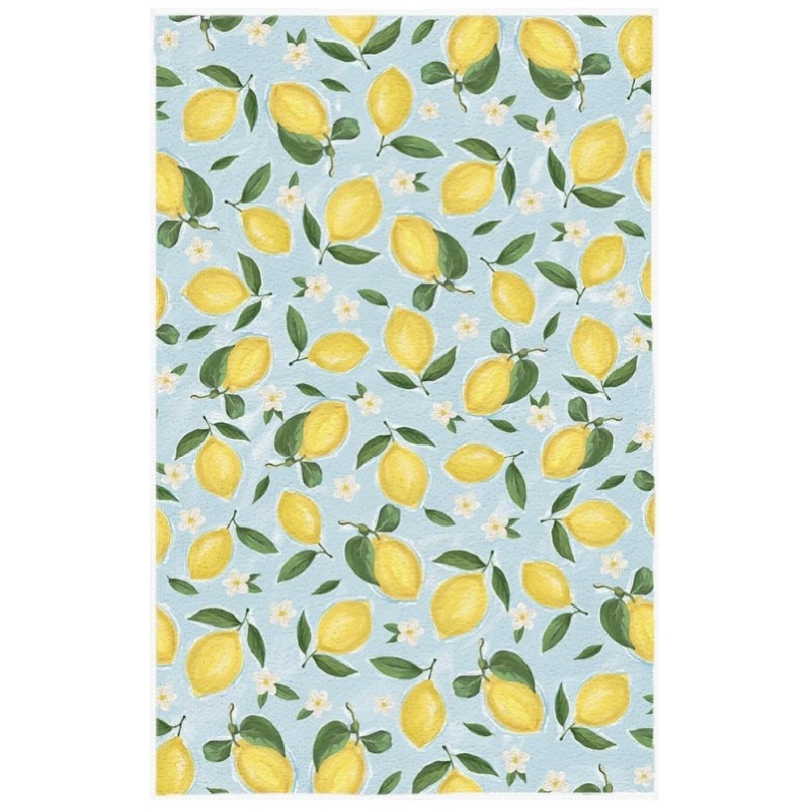 Paños de Cocina Hojas Amarillas Limón Trapos Cocina Suaves Lavable Poliéster Secado Rápido Reutilizables para Baño Barra Restaurante Picnic etc Toallas de Limpieza 4 Piezas (40x60 cm)