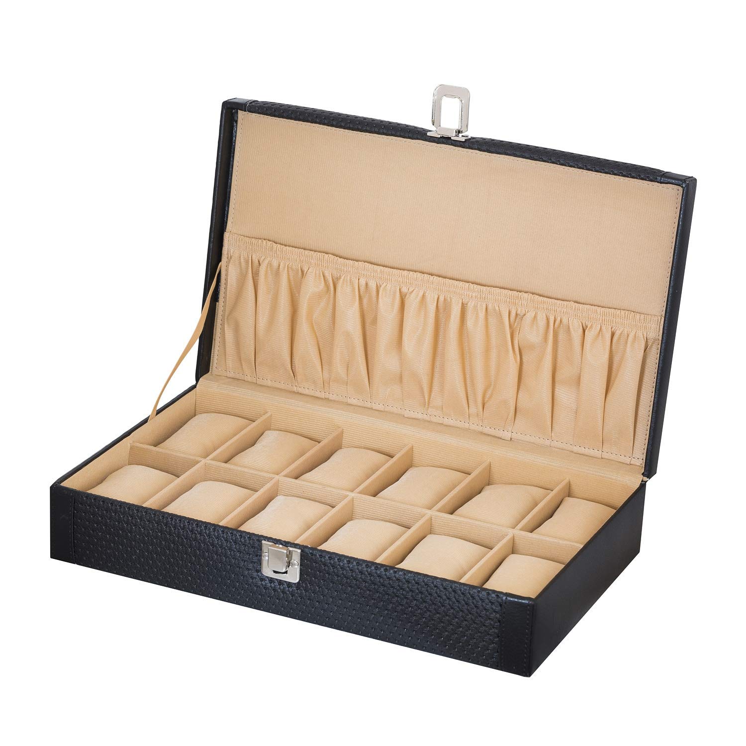 Valley. PU Leather 12-Slot Watch Case (Black) (B07C5QFD2G) Amazon Price History, Amazon Price Tracker