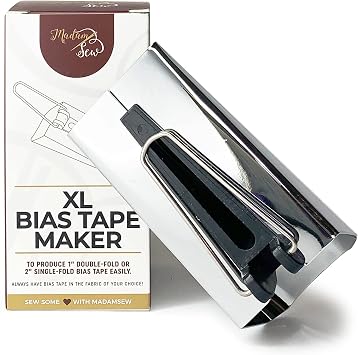 Madam Sew XL Bias Tape Maker Tool 50mm Single and Double Fold Bias Tape Binding Tool for Quilting, Fabric Tube for Coordinating Quilt Seam Binding Maker
