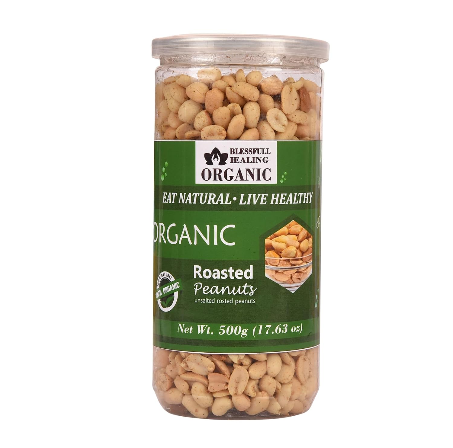 Blessfull Healing Organic Natural, Vegan Unsalted Roasted Peanuts Crunchy Healthy Snacks 150 Gram image 5