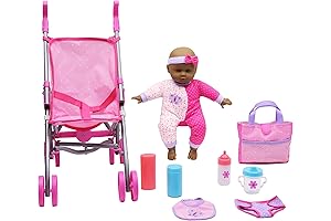 Gigo Dream Collections 14'' Doll with Stroller Set