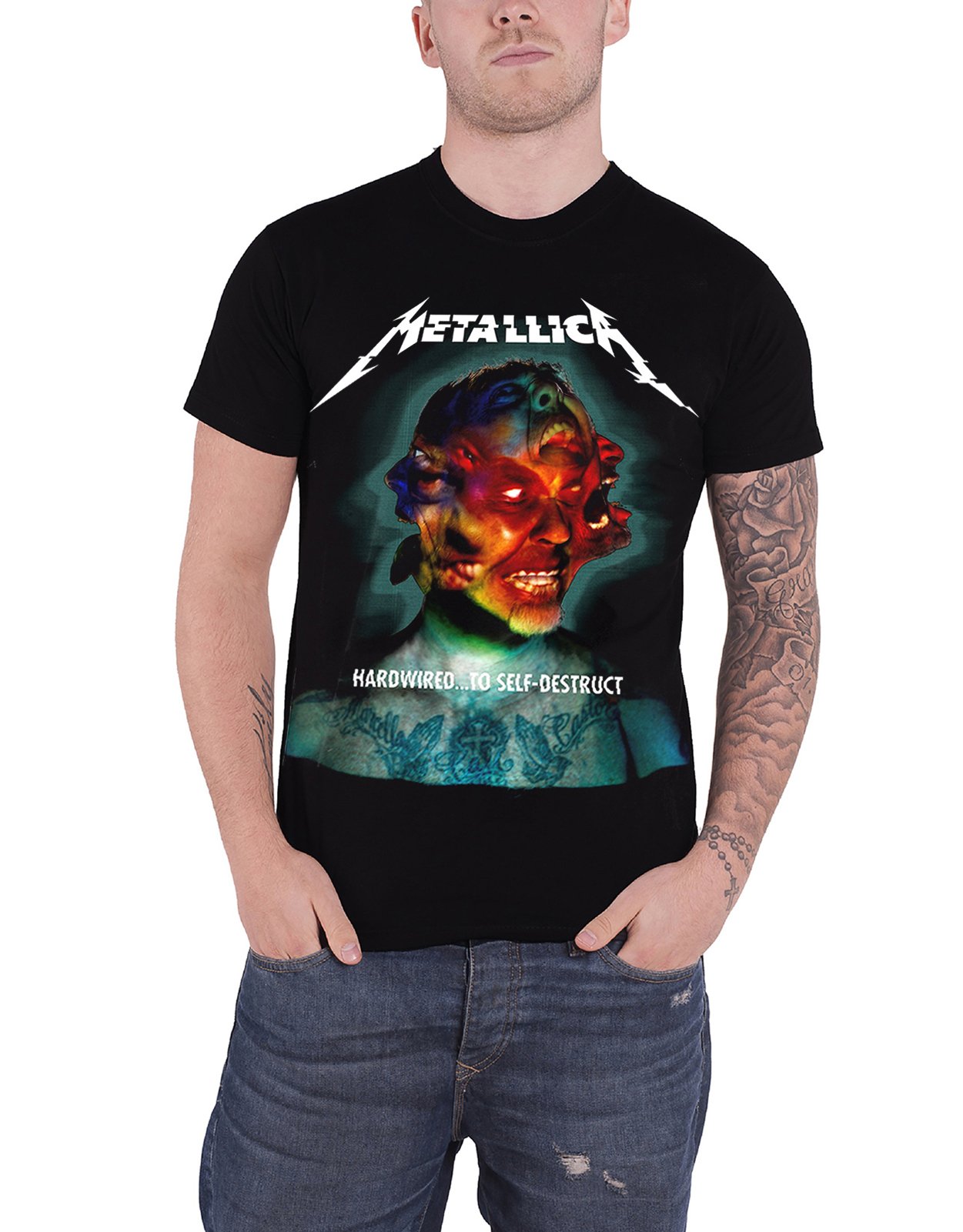 Metallica T Shirt Hardwired Album Cover band logo Official Mens Black XL