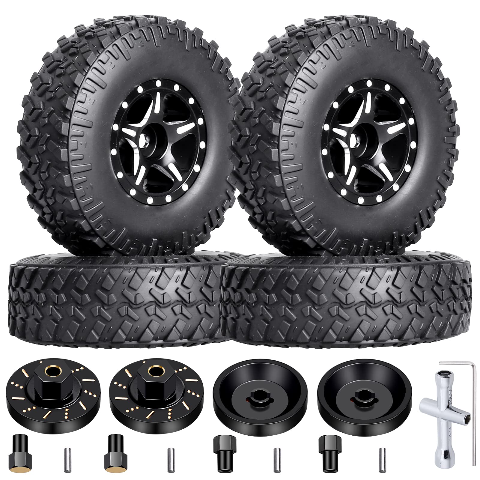 Fortrack 4 Ruedas Axial Scx24 Upgrades TOPCAD 1.0 Micro Beadlock Ruedas 4 Unids Latón ...