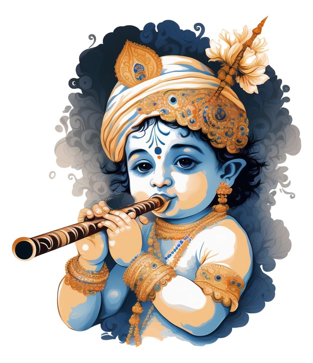Decor Villa™ 3D Kanha Big Size Wall Sticker JUST Peel & Stick New Modern Art & Trendy Wall Stickers for Home Decoration, Living Room,Office Bedroom Prayer Room etc (DVHMS1690L) (B0CPY93SR8) Amazon Price History, Amazon Price Tracker
