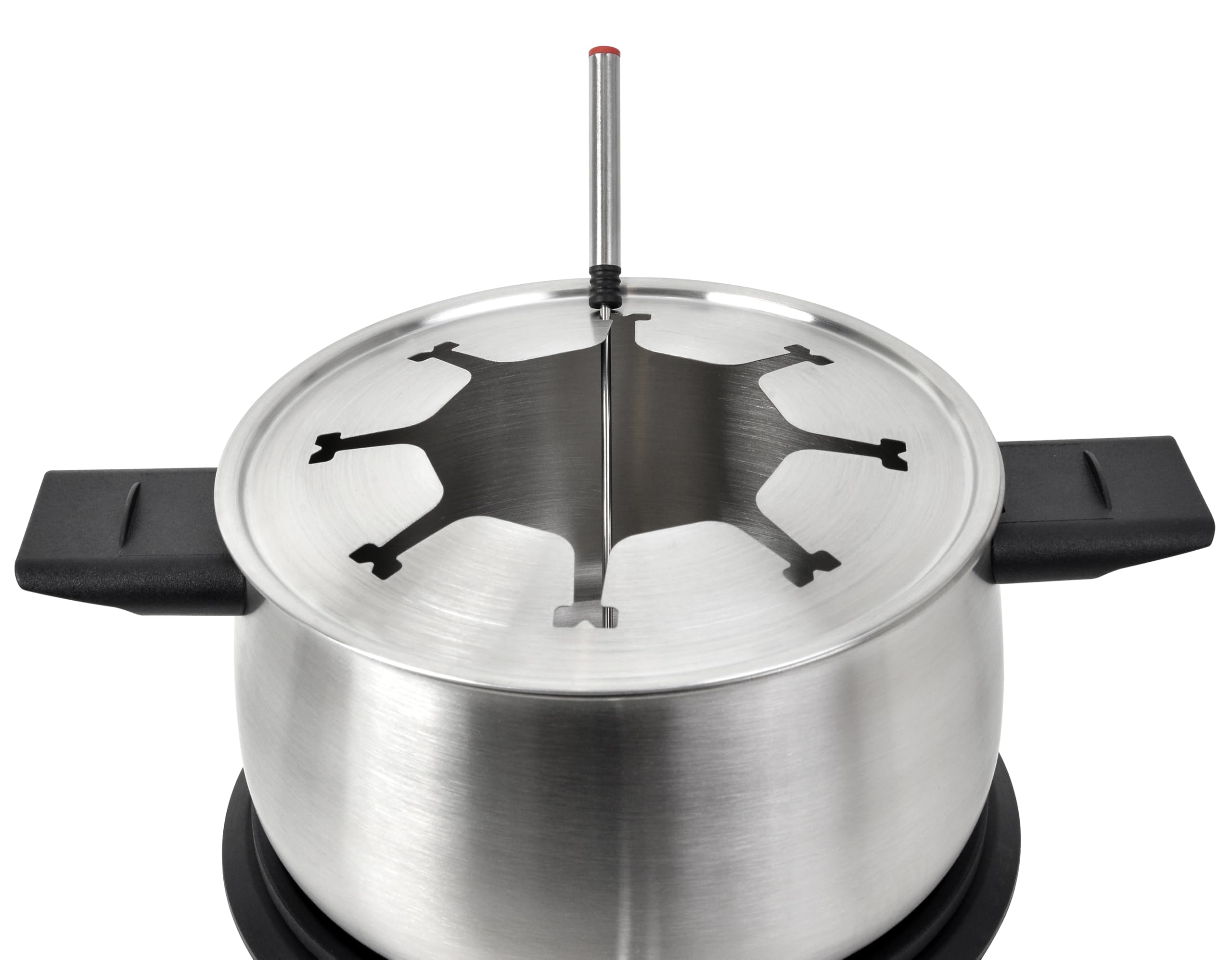 Silva Schneider Elektro-Fondue PK-F 140 | 1500W | 1,4 l Edelstahl-Topf | Für 8 Personen | Stufenloses Thermostat | Überhitzungsschutz | Rutschfeste Standfüße