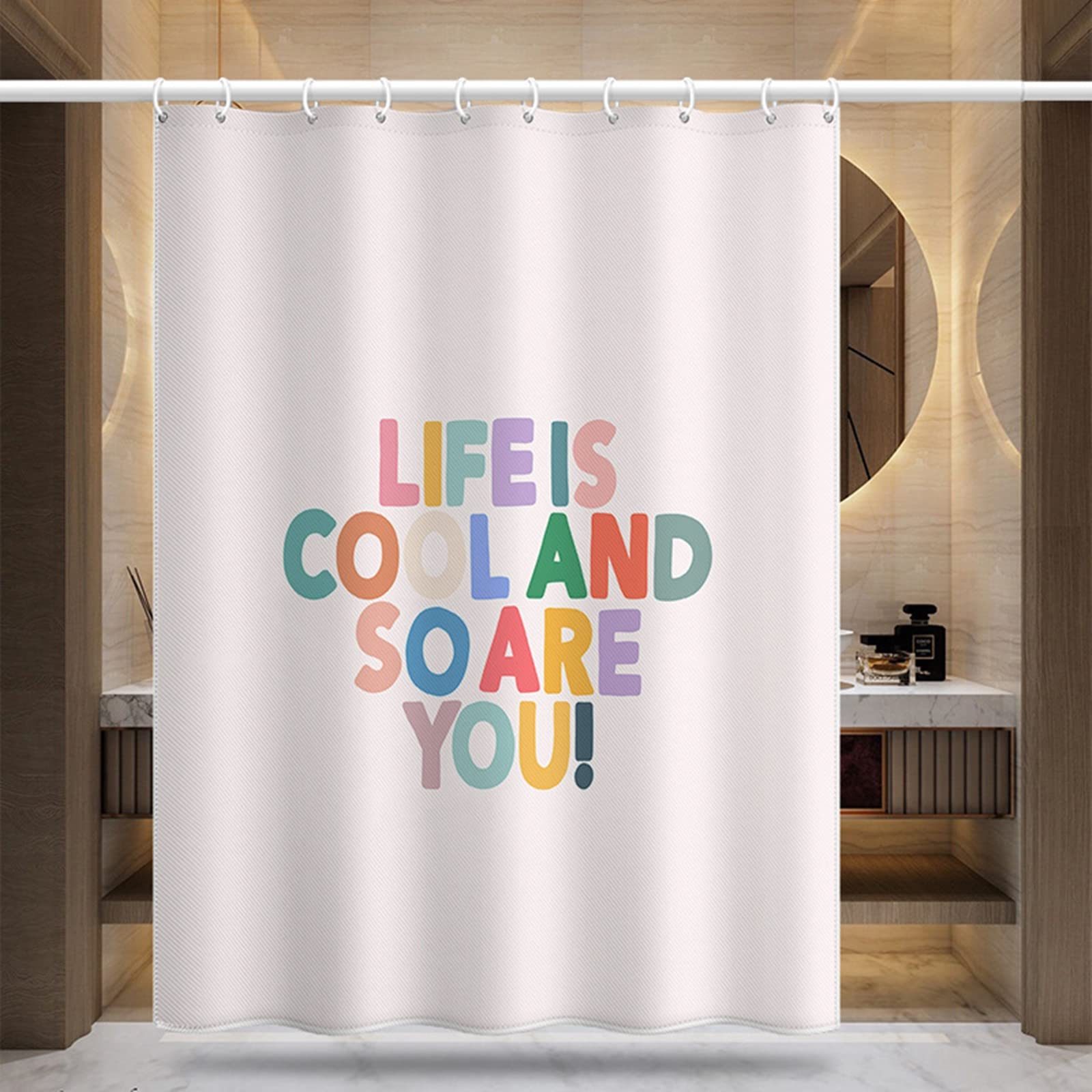 Rideau douche polyester 200x180 salle de bain KnSam anti moisissure lavable