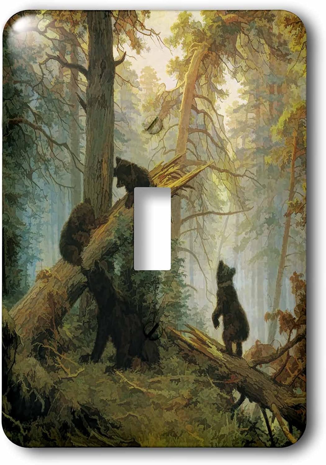 3dRose lsp_52267_1 Vintage 1889 Bear Painting By Ivan Shishkin Morning in A Pine Forest Single Toggle Switch