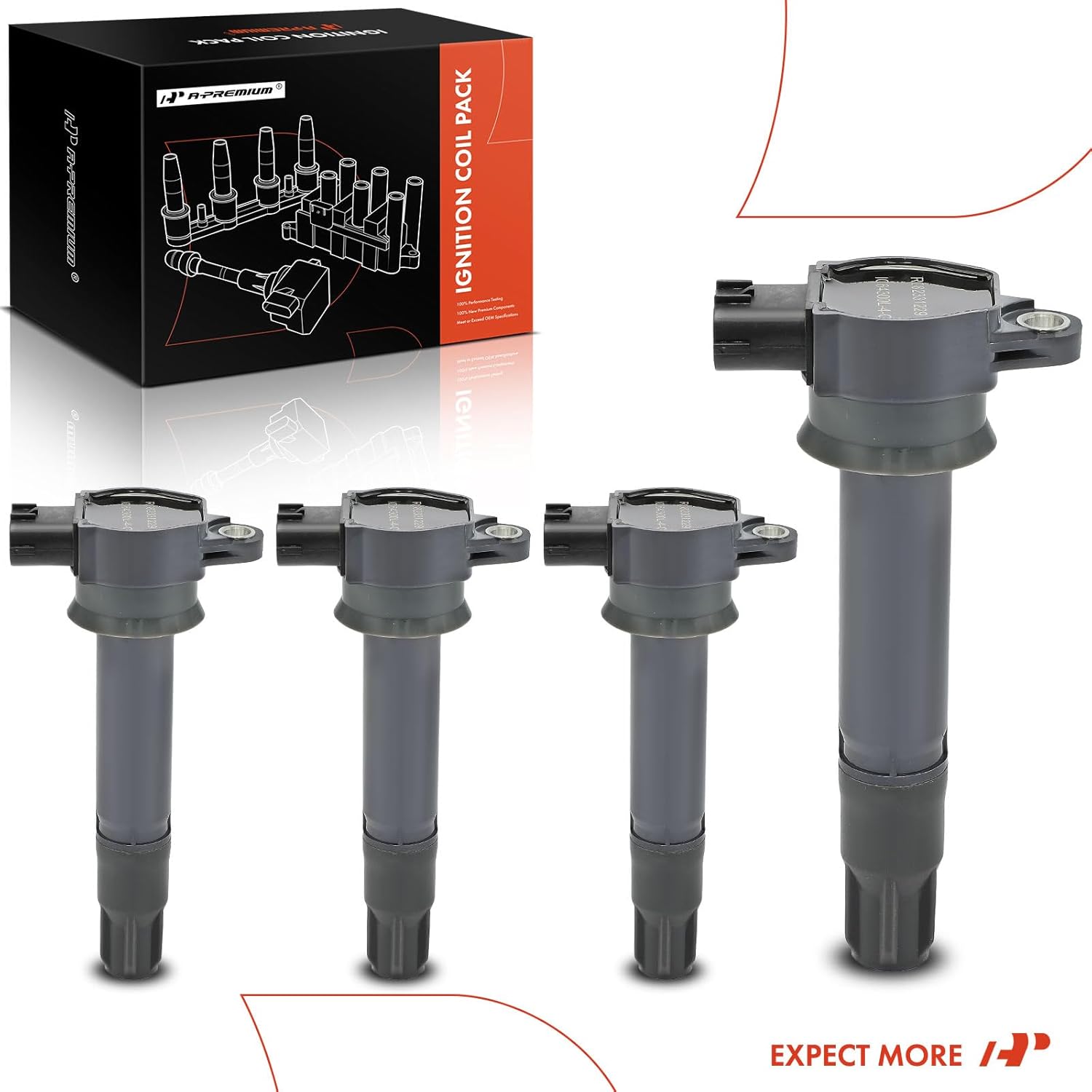 A-Premium Engine Ignition Coil Pack Compatible with Mitsubishi Endeavor 2010 2011, Galant 2009, V6 3.8L