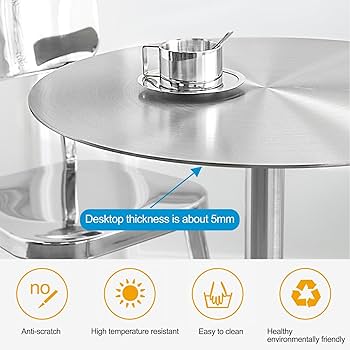 S*】様 ラウンドバーテーブル Amazon｜ラウンドバーテーブル ステンレススチール ビストロテーブル 2