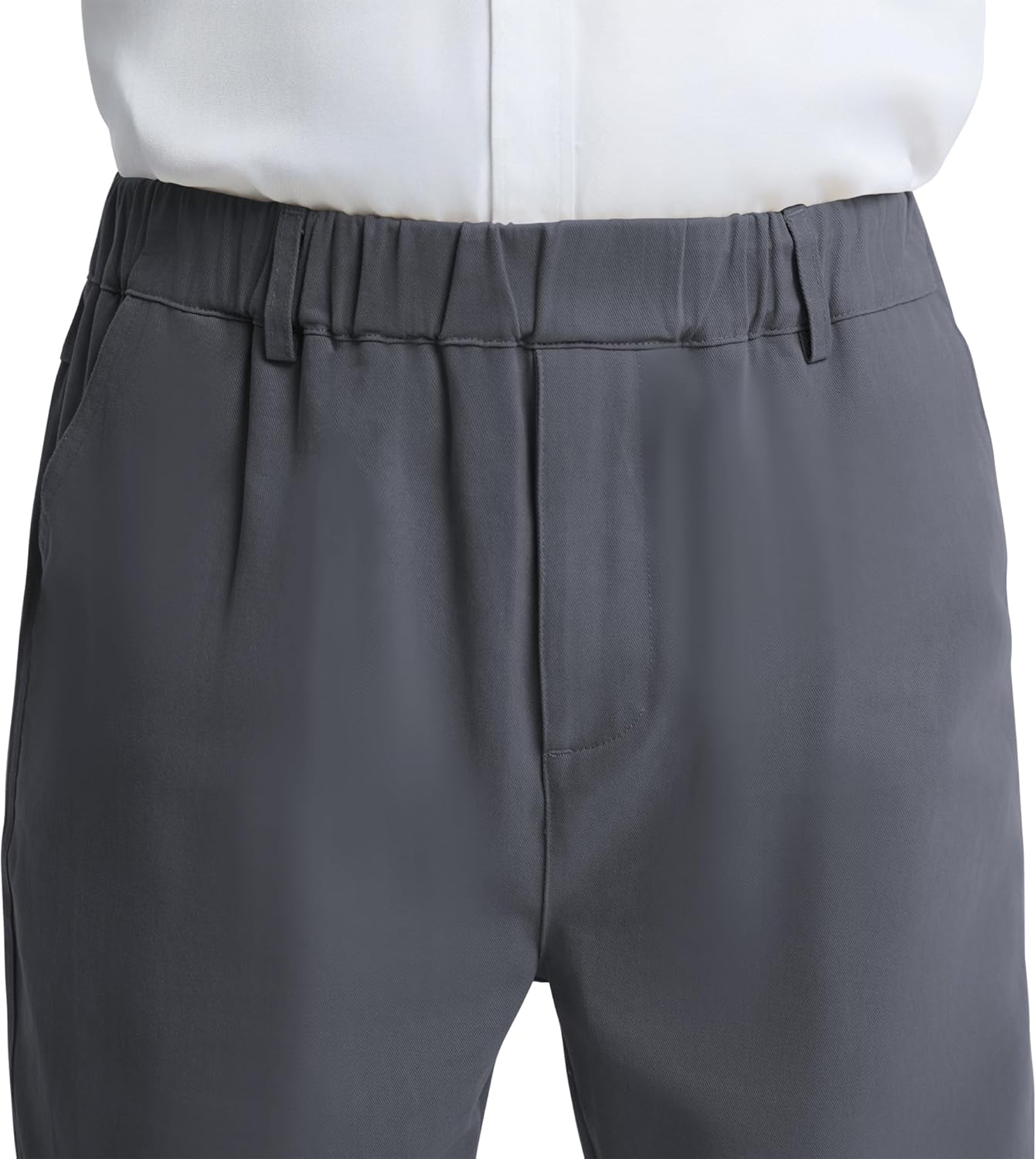 LETAOTAO Mens Elastic Waist Pants - Relaxed Fit Stretch Waistband Pull On Cotton Twill Casual Pants for Seniors - Image 4