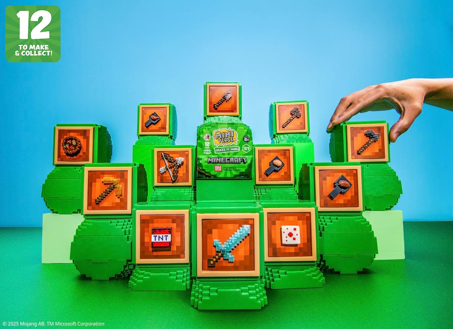MGA s Miniverse Make It Mini Minecraft - Mini Kolekcje Minecraft w Tajemniczych Opakowaniach Majsterkowanie Rękodzieło Zabawa Żywicą 12 Miniaturek NIEJADALNE - dla Kolekcjonerów od 8 Roku Życia