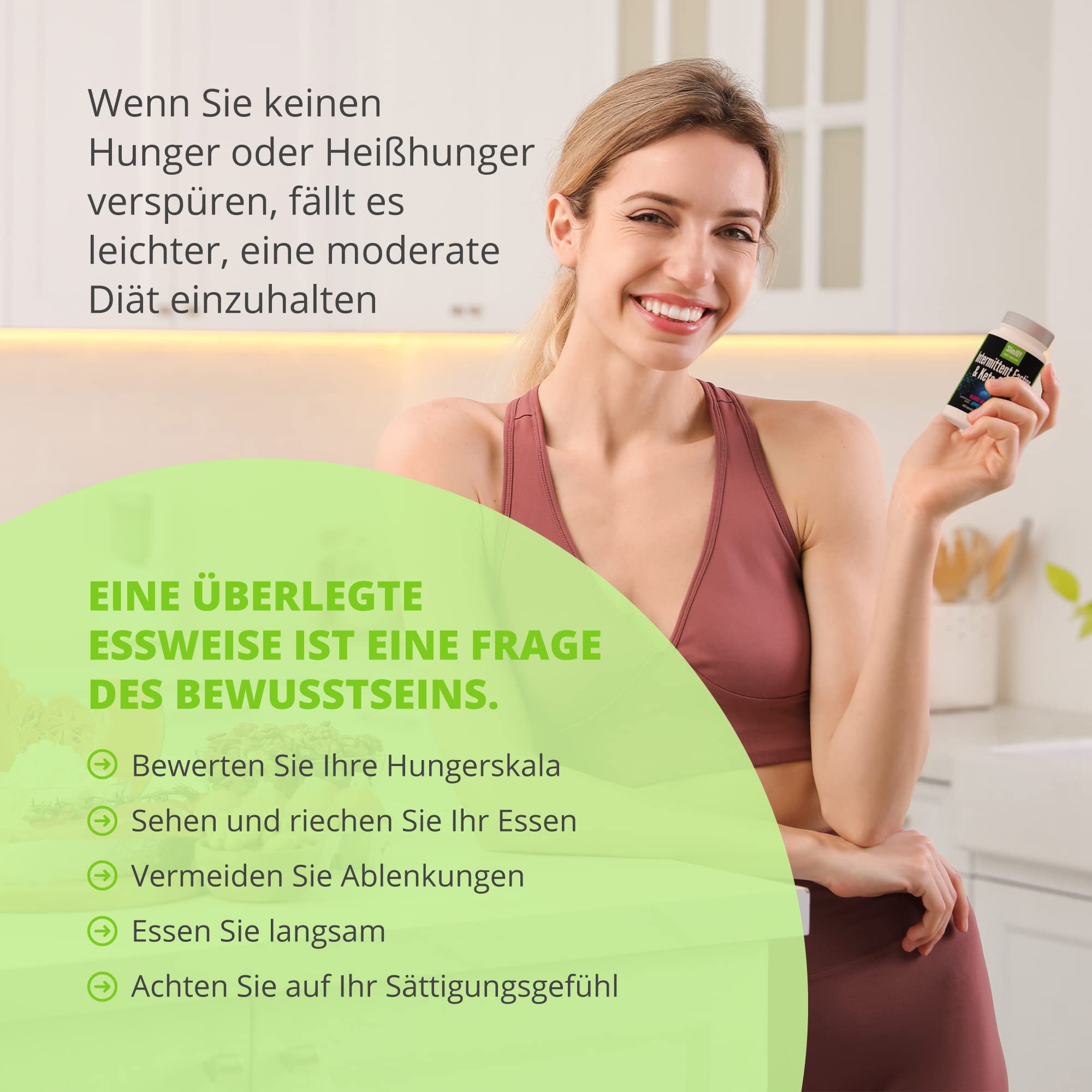 Abnehmen – Intermittent Fasting und Keto Support – 3000 mg Glucomannan aus der Konjac-Wurzel, 300 mg Garcinia Cambogia und Chrom – 180 Kapseln – mit Kostenloser E-Book-Ratgeber – SlimJOY Sensilab