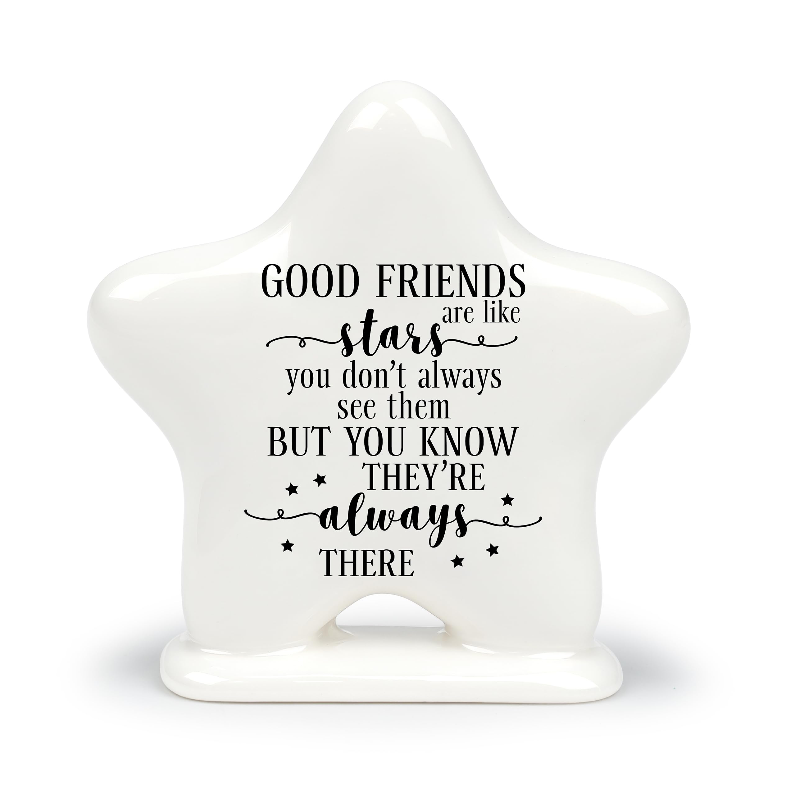 Good Friends are Like Stars Ceramic Ornament - Friendship Gift for Best Friend, Birthday Gift for Her Colleague Bestie Sister, Christmas Graduation Present, Sentimental Home Decor
