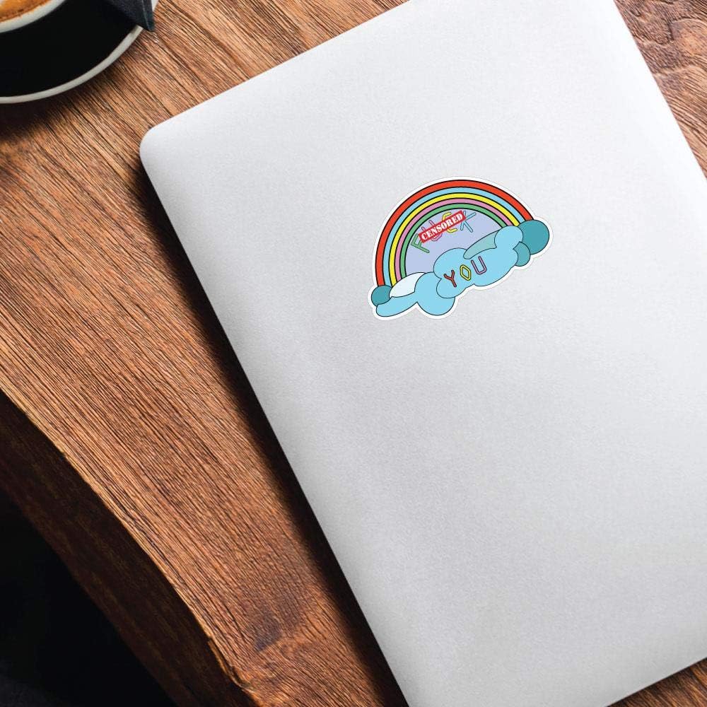 FCK You Rainbow Cloud Sticker Decal Funny Rude Joke Trending Joke image 4