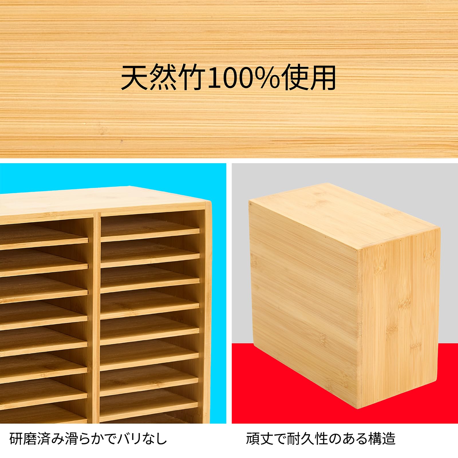 Amazon.co.jp: MEEDEN 竹製 マーカー収納ホルダー 18の仕切り付き 126