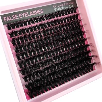 5D Fluffy Thick Lashes Clusters Mix, Wispy Individual Lashes Extensions Clusters, DIY Makeup 200PCS 80D