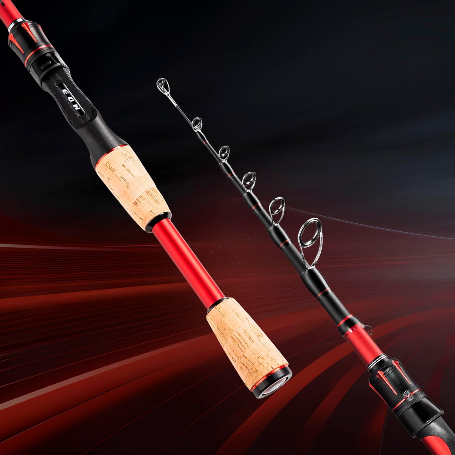 EOW XPEDITE LITE Portable Telescopic Fishing Rods & Combo, Spinning & Casting Fishing Poles, 24T Carbon Rod Blanks, Solid Carbon Tip, Split Cork Grips, Travel Rod, Combos with 5+1BB Spinning Reel