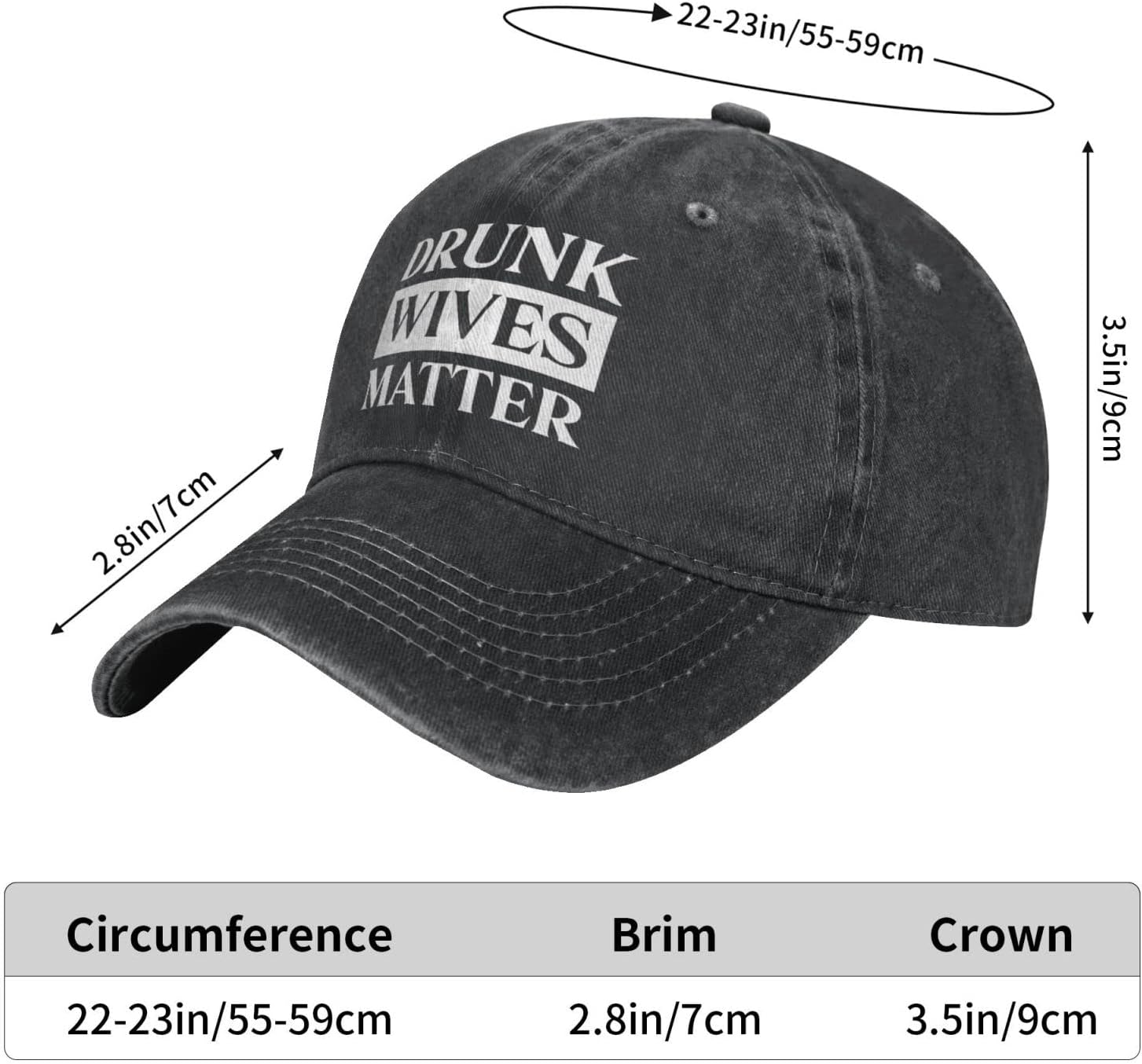 Funny Gift Hat Drunks Wives Matter Hat for Men Baseball Hat Vintage Cap - Image 5