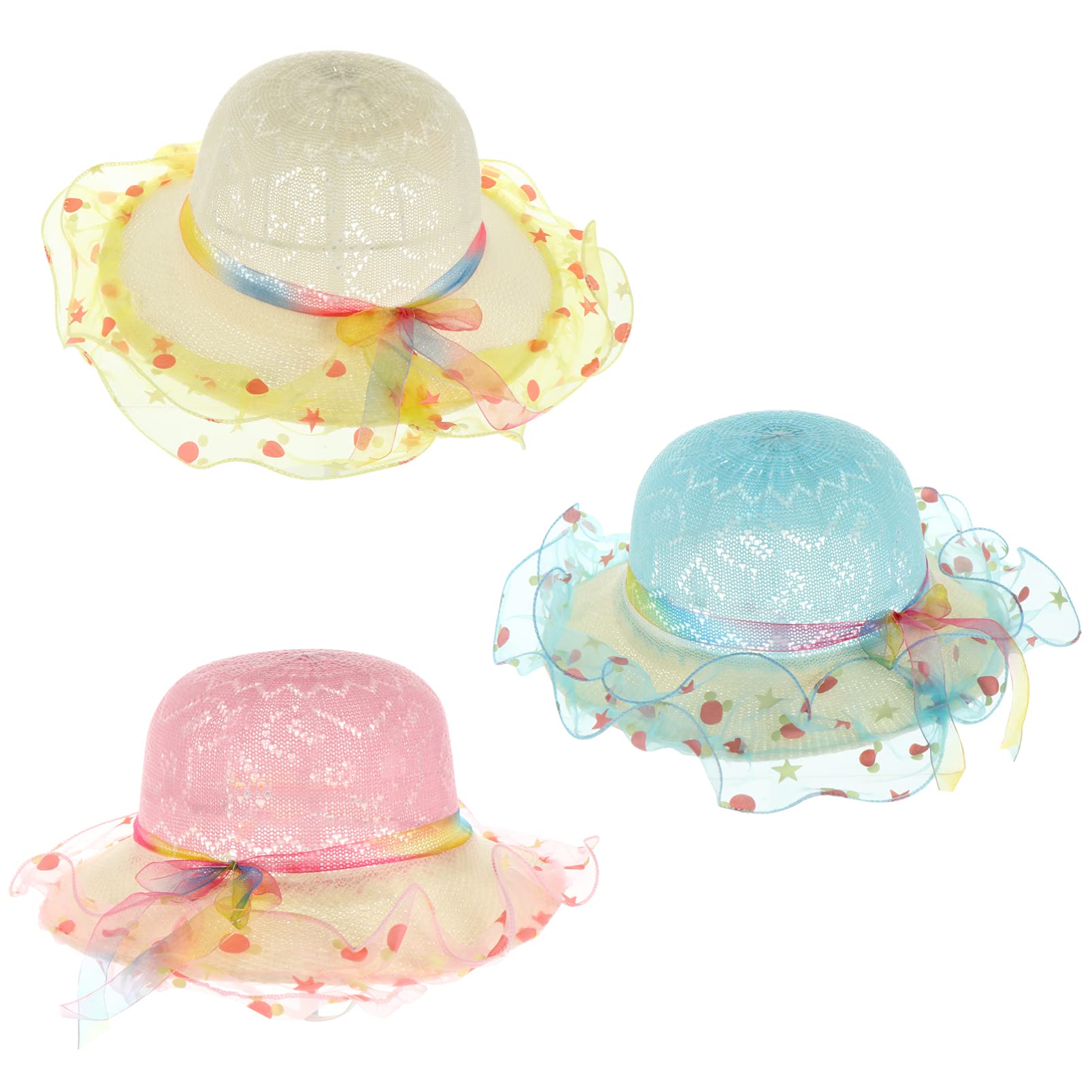 LIFKOME 3 Piezas de Sombrero Protector para Exteriores con Borde Ancho para Niños Y Niñas Gorra de Protección Solar Transpirable Diseño Adorable