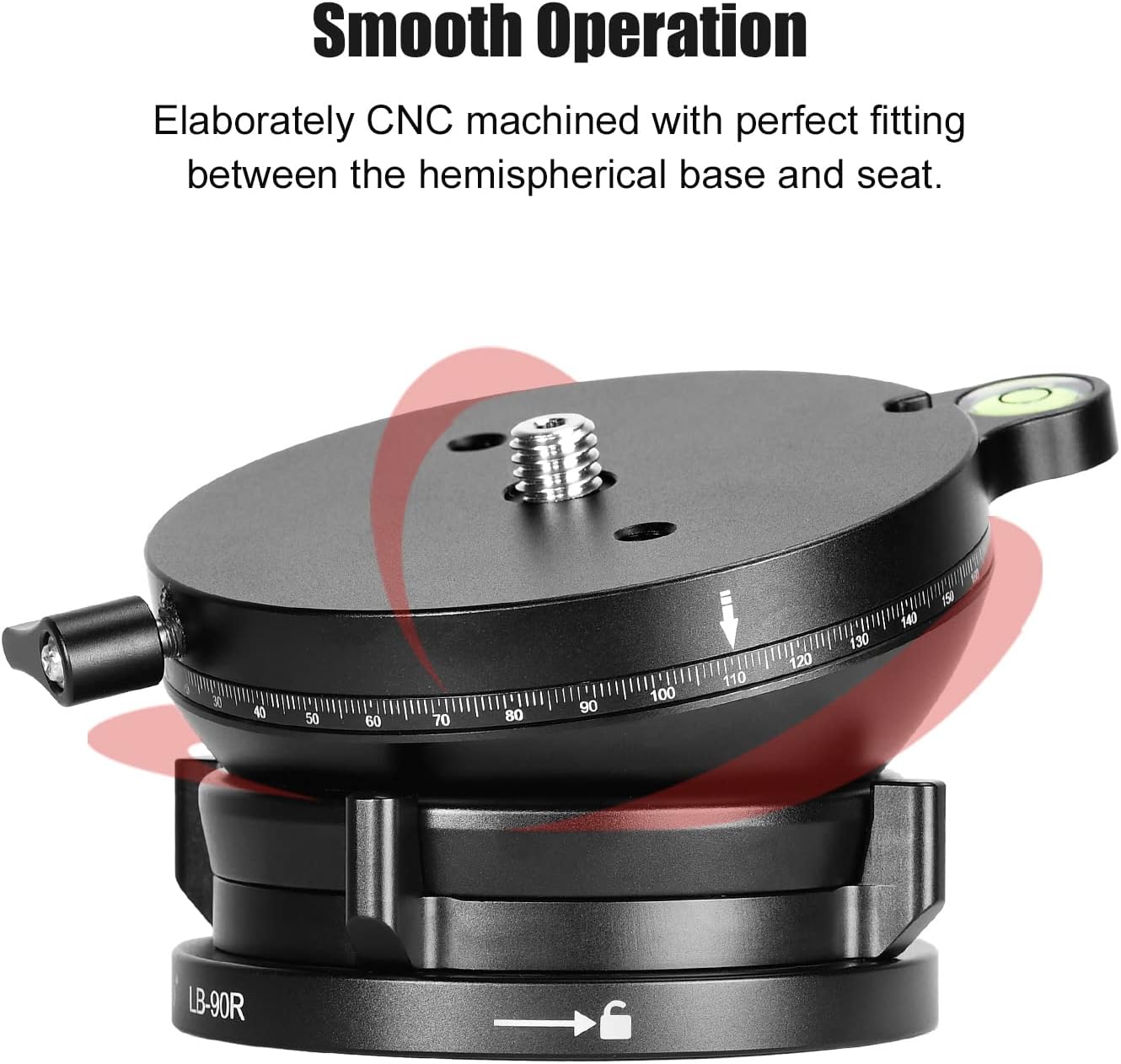 LB-90R 360° Panoramic Leveling Base Tripod Head 55 lbs（25kg） Load Capacity